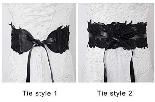Lovful Womens Faux Leather Lace Wrap Around Obi Belt Waist Boho Band Wide Belts4