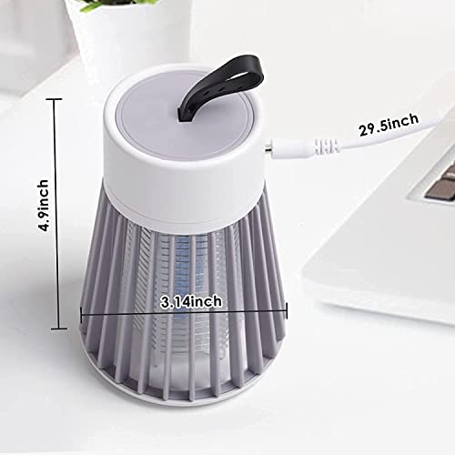 Image of MAKE A WISH Mosquito Killer lamp Zapper Machine USB Powered Bug Zapper Mosquito Killer Lamp, Electric LED Lamp Indoor /Outdoor Mosquito Trap Machine for Home, Gardening, Outdoor White