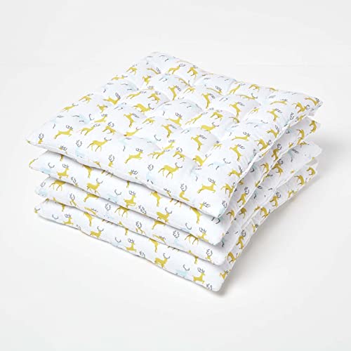 Homescapes 4er Set Weihnachts-Stuhlkissen 40x40 cm Majestätischer...