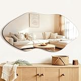 FICTOR Irregular Asymmetrical Wall Mirror, 36' x 19' Modern Decorative Mirror for Entryway, Bathroom, Bedroom, Living Room, Dining Room