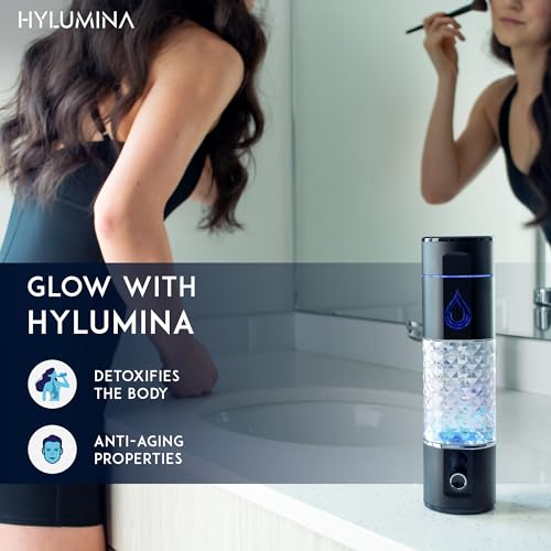 Hylumina Hydrogen Water Bottle Generator - Up to 6400ppb of Hydrogenated Water Per Cycle - SPE/PEM Tech - 9.5OZ Food Grade ABS Hydrogen Water Generator - Gift Bottles for Family, Athletes, Travel - Image 3