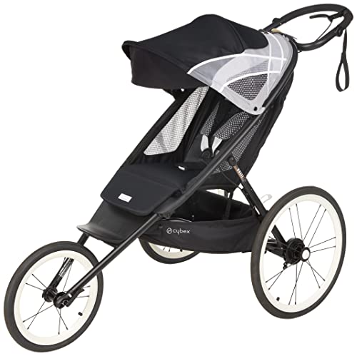 CYBEX AVI Jogging Stroller Seat Pack (Frame not Included),Compact Fold for Storage,Height-Adjustable Handlebar,One-Handed Steering,Rear-Wheel Suspension & Handbrake,For Infants 9 months+,All Black