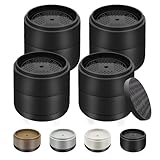 Furniture Risers Bed Risers Heavy Duty 1 inch, 2 inch, 3 inch, 4 inch Round Adjustable Bed Lifts Riser for Desk Legs Table Couch Sofa Chair Refrigerator Washing Machine (1+1 Inch, Black, 4 Pack )