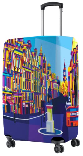 Image of Nasher Miles Polyester 65 (24 Inch) Medium Protective Luggage Cover - London Design