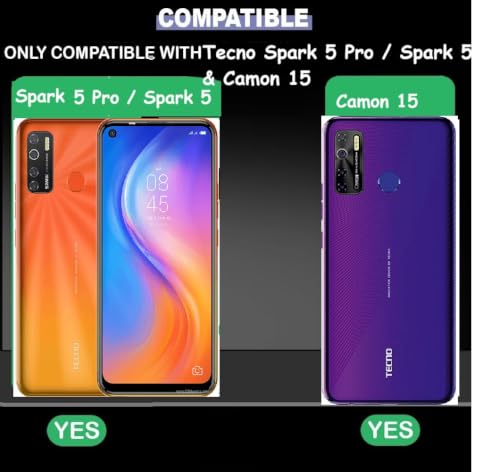 Image of COVERBLACK Flexible Rubber Case Back Cover Compatible for Tecno CD7 / Camon 15 /Spark 5 - Transparent