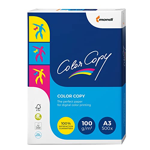 Nuovo Color Copy - Carta per stampante laser, formato A3, 100 g-m2, satinata, 500 fogli, 1 confezione da 500 fogli