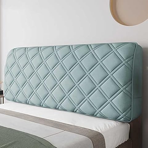 Headboard Slipcover Headboard Cover Bed Head Cover 120/150/160/180/190 Cm Double/Single/King Size Padded Velvet Premium For Bed Headboard Dustproof (Color : Green, Size : 100cm(39.3inch)) Cover