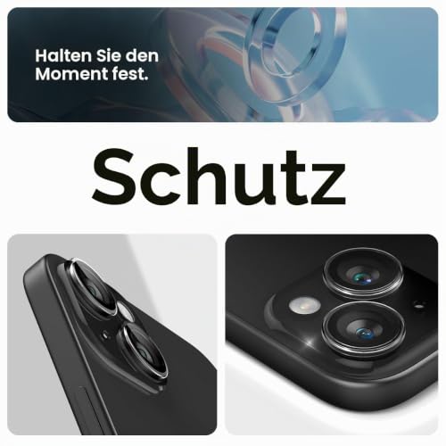 Spigen iPhone 15/15 Plus / 14/14 Plus Kamera Objektiv Glas Schutz Glas.tR EZ Fit Optik Pro (2 Stück) Crystal Clear - AGL06918 – Ansicht 3