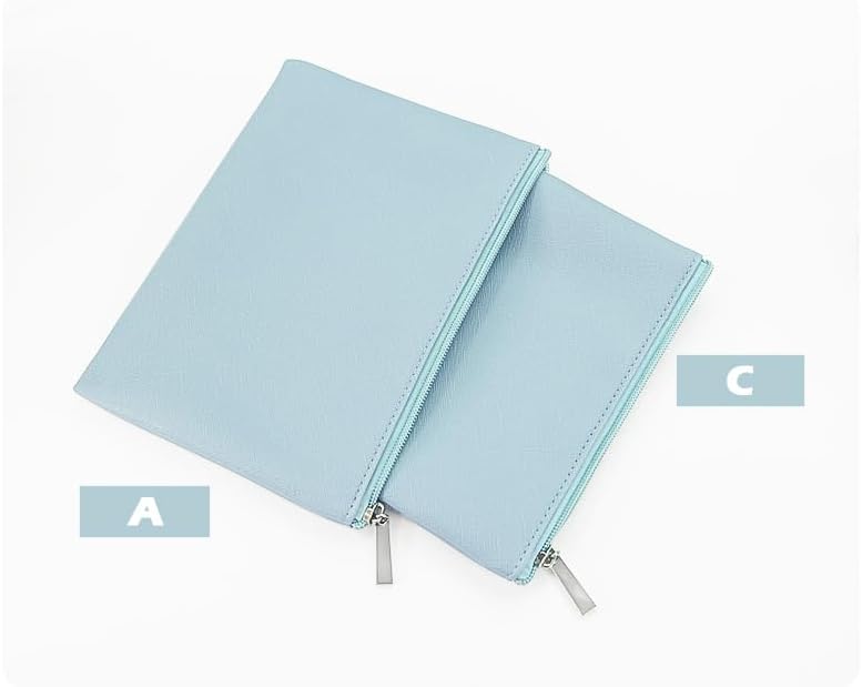 Miniatura 4 de Juego de 2 bolsas de maquillaje, pequeña bolsa de maquillaje con cremallera, bolsa de cosméticos portátil para viajes, bolsa de belleza de piel