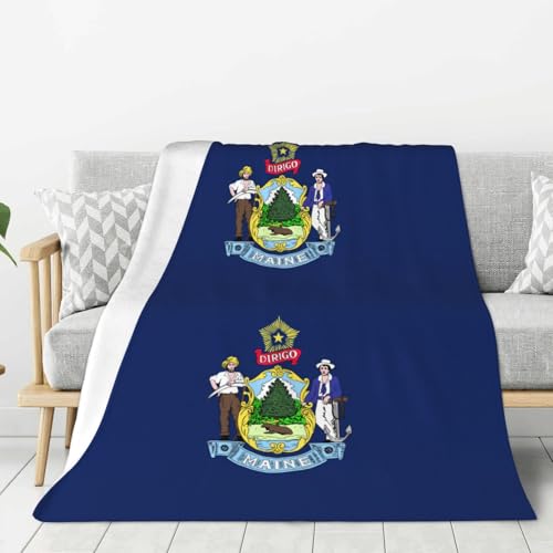 Couverture flanelle drapeau du Maine plaid chaud cadeau idéal