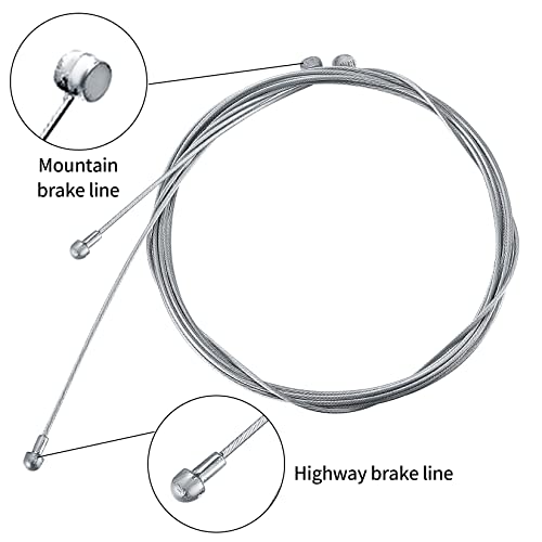 Fahrrad Bremszuge Set, Fahrrad Bremsseil Hinten Set, Fahrrad Bremskabel Innenzug Set mit 2 V Bremskrümmer(90 Grad), Montierten Endkappen, für Mountainbike Rennrad Fahrrad