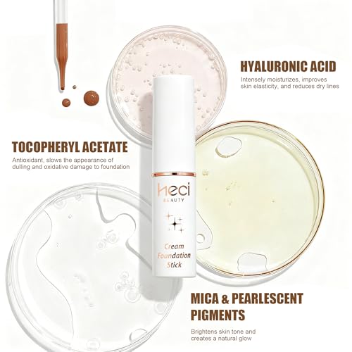 Image of HECI BEAUTY Skin Tint Foundation Stick, Balm to Cream Foundation with Light to Medium Coverage, Infused with Hydrating Ingredients, Toffee, 0.25 oz