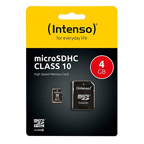 Intenso 3413450 Micro Tarjeta de Memoria SD 4 GB Grado 10 con SD ...