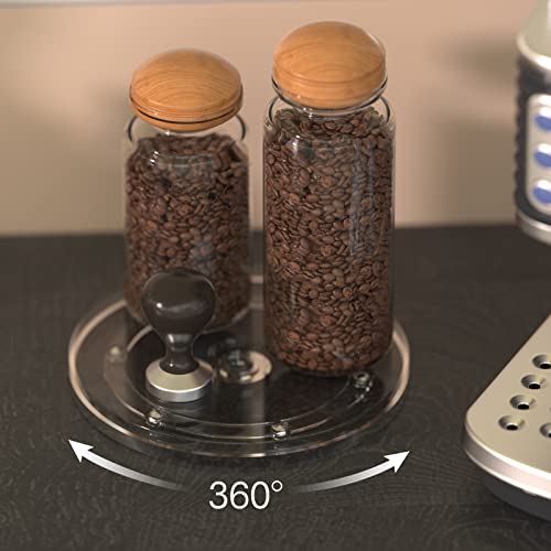 Image of 6 Inch Lazy Susan Turntable Organizer - Rotating Tray Swivel Stand with Steel Ball Bearings for Cake, Kitchen Cabinets, Monitor, TV, Painting, Display (30lb Capacity /Clear Acrylic)