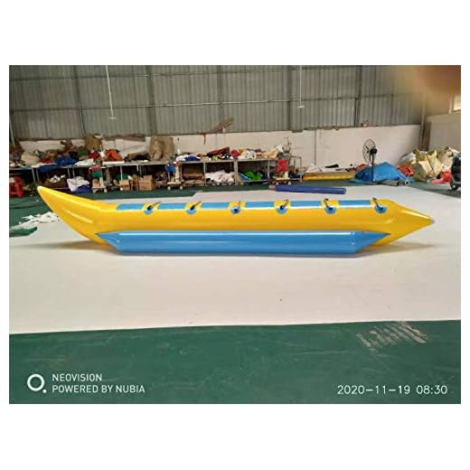JYNselling 3/4/6 Person PVC Inflatable Banana Boat Raft Towable Tube Float Flying Fish Hunter + Blower (6 seat)