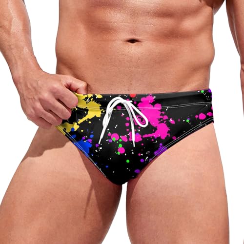 Bañador de Natación Hombre Briefs Traje de Baño Secado Rápido para Playa Piscina, Swim Briefs Hombre Bañador Slip Natacion Cordón Ajustable Secado Rápido para Traje de baño Swimming Calzoncillos