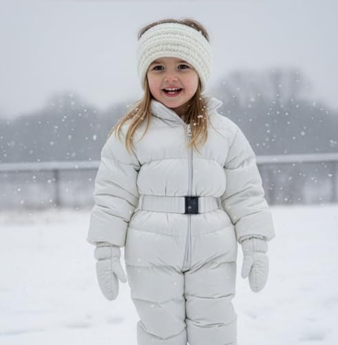 Image of Funky Junque EK32-21HWKIDS-25 Kids Headwrap Headband Ear Warmer - Ivory