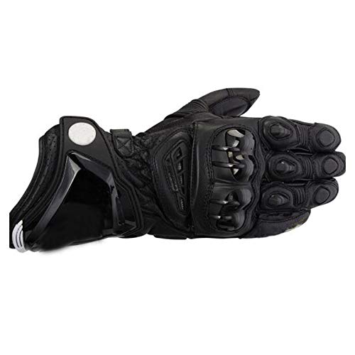 Berrd Guantes Largos de Cuero de la Motocicleta Guantes de Motocross de Carreras de Motos para Hombre Negro XL