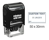 ✅ Sello de entintaje fechador de goma hecha con una línea de texto personalizado (formato Fecha sería día / mes / año) diseñado por Printtoo