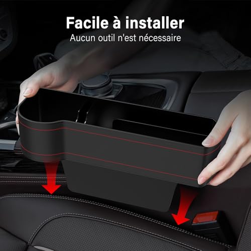 Getränkehalter Auto, Multifunktionale Becherhalter Auto, Universell Flaschenhalter Auto, Getränke Halter, Autositz Organizer für Kaffeebecher Getränkedose Phone, PU Leder Car Cup Holder, 2 Haken