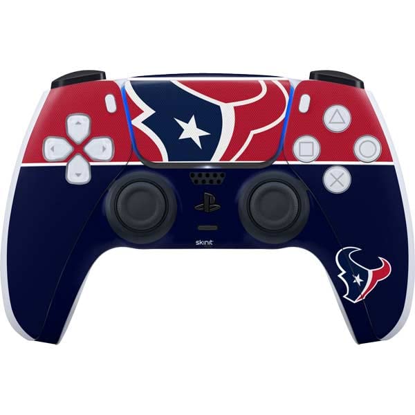 Skinit Gaming Decal Skin Compatible with PS5 and Compatible with PS5 Digital Edition DualSense Controller - Officially Licensed NFL Houston Texans Zone Block Design