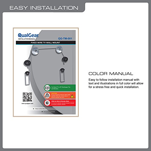 Qualgear Qg-Tm-001 Picture Hanging Style Ultra Low Profile Tv Wall Mount For Most 37 To 70-Inch Tvs And Monitors, Aluminum [Check Vesa Compatibility Before Purchase], Silver #TOP5