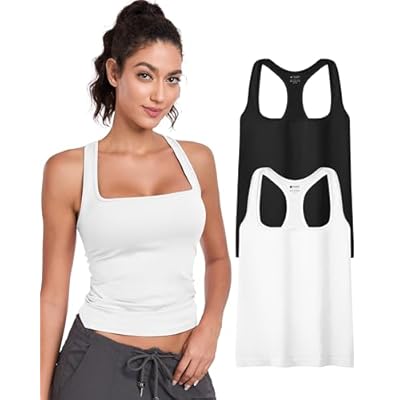 OLCHEE Womens 2PK High Neck Tank Tops Workout L...