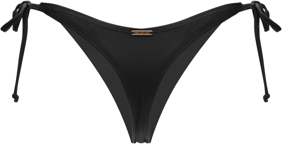 RELLECIGA Women's Thong Bikini Bottom T Back,Low Waisted,High Leg,Adjustable Tie Side,Full Lining,Minimal Coverage Swim Bottoms for Beach,Vacation,Pool