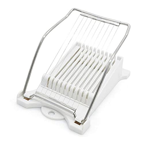 Hoshen Trancheuse à viande, coupe-œuf, trancheuse à fromage en acier inoxydable renforcé, 10 tranches uniformément coupées, boîte d'origine, blanc