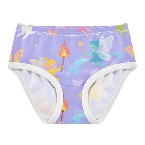 GuoChe Panties Elastic Waistband Panties Briefs Underwear for Girls in Sizes 2T,3T, 4T, 5T, 6Y and 8Y