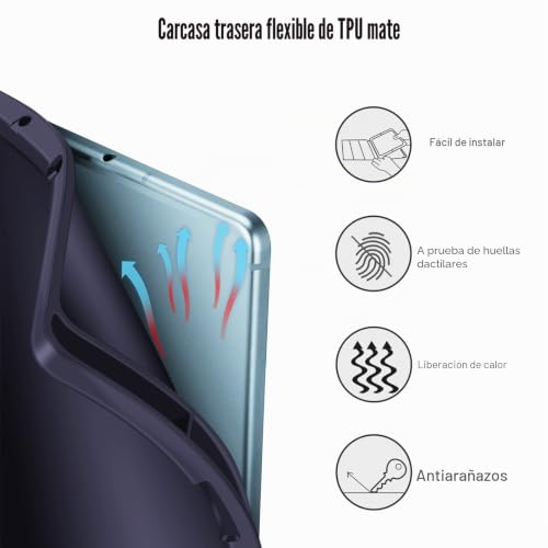 Funda Samsung Tab S6 Lite antichoque con auto-activación de pantalla azul 6