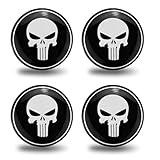 GAOLAOSY 4PCS Skull Car Wheel Hub Center Cap Sticker, 2.2