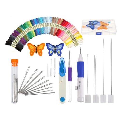 Kit de hilo de bordado, kit de punto de cruz con colores de pulseras de la amistad, herramientas de cruz para bordar y