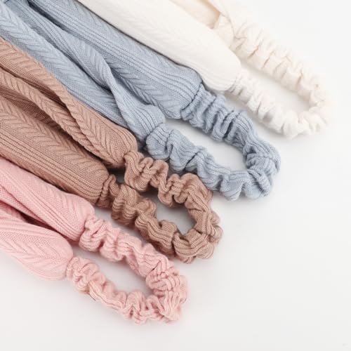Image of DRESHOW 8 Pack Headbands for Women Yoga Knotted Headbands Elastic Criss Cross Hair Accessories Sports Head Wrap Non Slip
