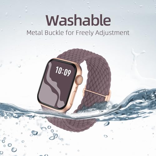 Image of 4 Pack Braided Stretchy Bands Compatible with Apple Watch 40mm 41mm 38mm 42mm 44mm 45mm 46mm 49mm Women Men, Breathable Nylon Elastic Daily Use Straps for iWatch Series 11 /10 9 8 7 6 5 4 3 SE /Ultra 2