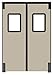 Chase Doors - 8496RDBEI - Polyethylene Swinging Door, Beige; Number of Doors: 2, 7 FTW x 8 ftH