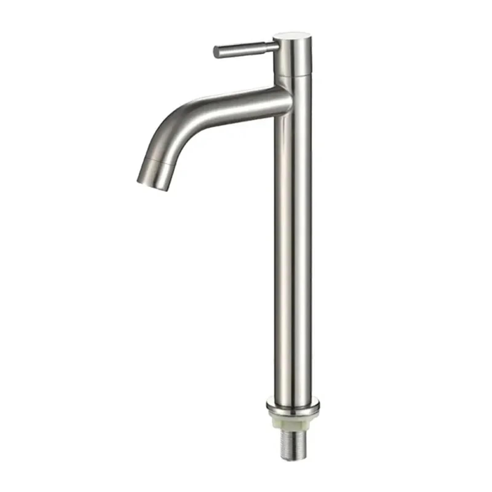 Rubinetto for lavello da cucina, rubinetto for lavabo appoggio, for bagno, for singolo freddo, for apertura rapida in acciaio inox nero-oro Per l'uso in Bagni e Cucine(SilverB)