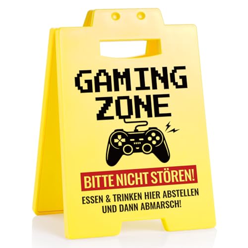 Gamer Geschenk: Lustiges Zocker Geschenk für Männer & Teenager – Gaming Zone Schild, Bitte nicht stören Zocker Deko, Zimmer Deko Zubehör, Witziges Tischschild für Teenager & Erwachsene 16 × 10 cm