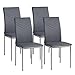 Albatros Verona Lot de 4 chaises, Gris, Pieds Chrome, SGS Tested
