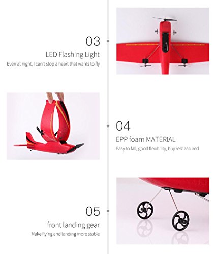 [RC Airplane] Z50 Gyro RTF Remote Control Glider RC Jet RC Planes 350mm Wingspan EPP Micro Indoor (Red) - Thumbnail 3