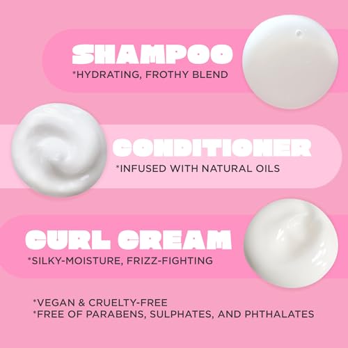 Cake Beauty FJFIEJFOK2884 Curl Friend Curl Defining Shampoo, Conditioner & Cream Set - Avocado & Argan Oil Curly Hair Products thumb #4