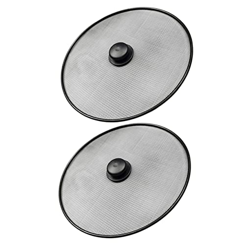 LALADEFIEE 2pcs Cooking Screen for Frying Pan Grease Splatter Guard Practical Mesh Pot Lid Covers for Safe Cooking and Splatter Protection