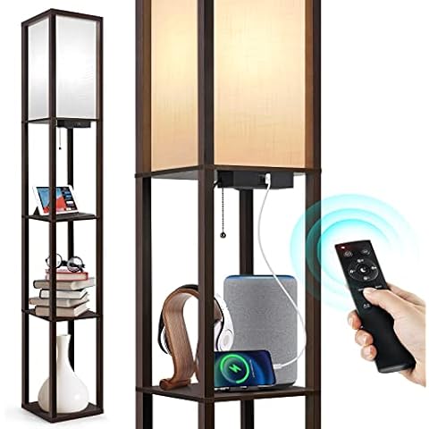 OUTON Lampara de pie salon con Estantes y Control Remoto Cover