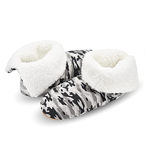 Keyela Slipper Socks Soft Cozy Thick House Indoor Boot Sock Shoes with Anti-Skid Bottom Soles for Men's