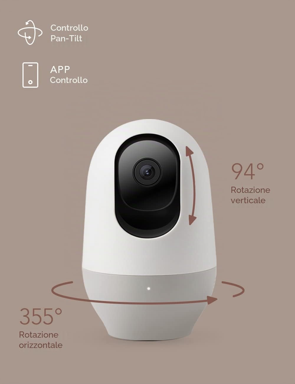 Nooie Telecamera con scheda Micro SD da 32 GB, Videocamera Sorveglianza Wi-Fi Interno 1080P, 360°Pan/Tilt, Visione Notturna, Audio Bidirezionale, Tracciamento del Movimento, Compatibile con Alexa
