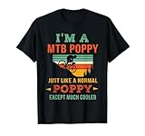Mountain Biking Poppy Bike MTB Grandpa Mountain Biker Dad T-Shirt