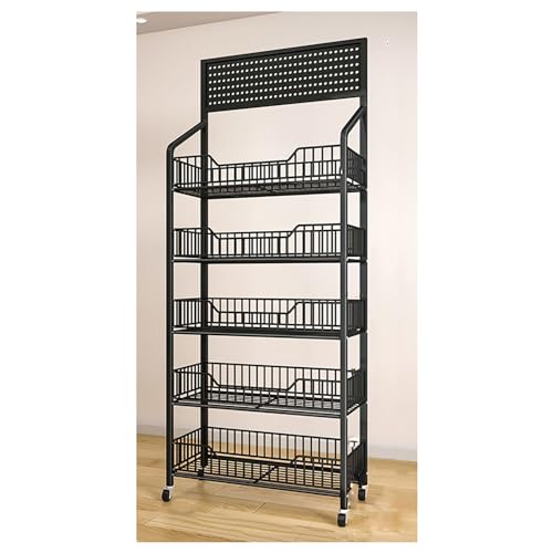 Étagère de rangement pour collations et boissons : organiseur mobile à roulettes pour supérette