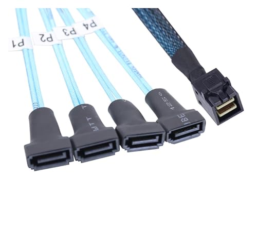 Cable interno S/AS HD SFF-8643 a 4 SATA 7P macho 0.5m miniatura 2