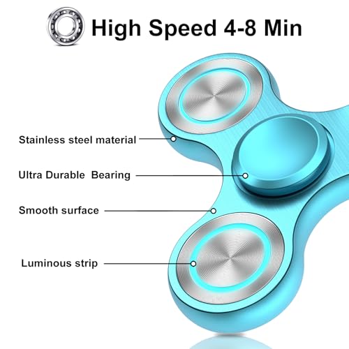 Image of Fidget Spinners Toy, Metal Stainless Steel Bearing High Speed 4-8 Min Spins, EDC ADHD Stress Anxiety Relieves Fidgets Finger Toys, Spinner Toys for Adults and Kids