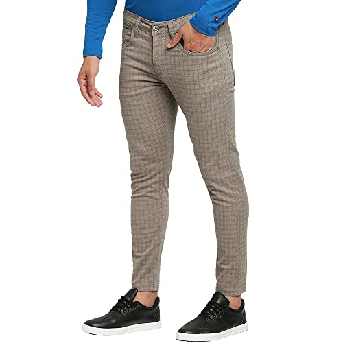Image of Being Human Solid Cotton Skinny Fit Mens Trousers